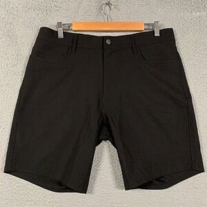 Unbound Merino Travel Shorts Mens 33 Black Performance 5-Pocket Wool Stretch 8"